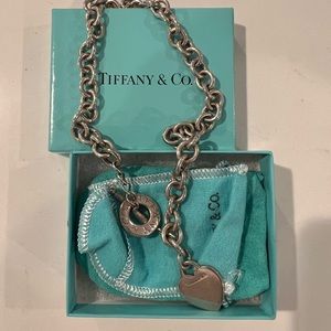 Tiffany Heart Toggle Necklace with original pouch and box